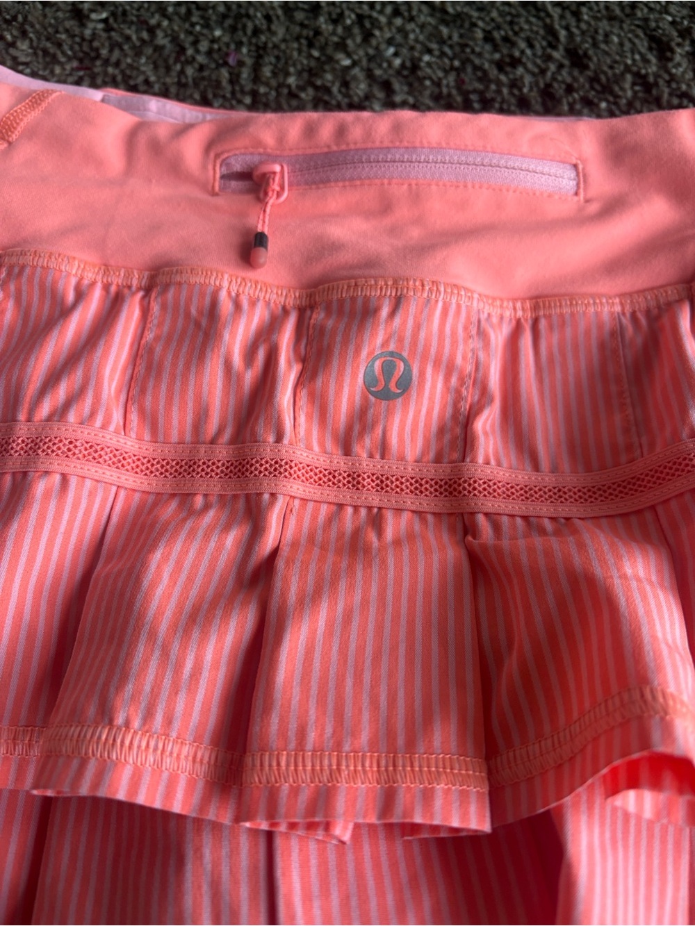 RARE lululemon Run Pace Setter Wagon Stripe Pop Orange Bleached Coral Tennis - Picture 4 of 4